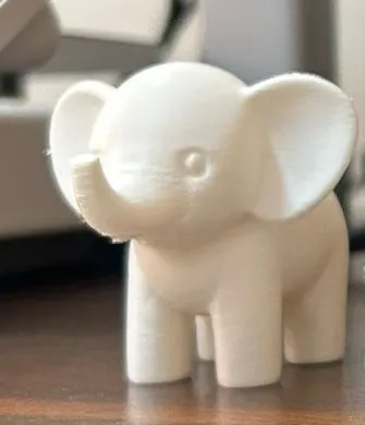 Baby Elephant Figurine — White PLA