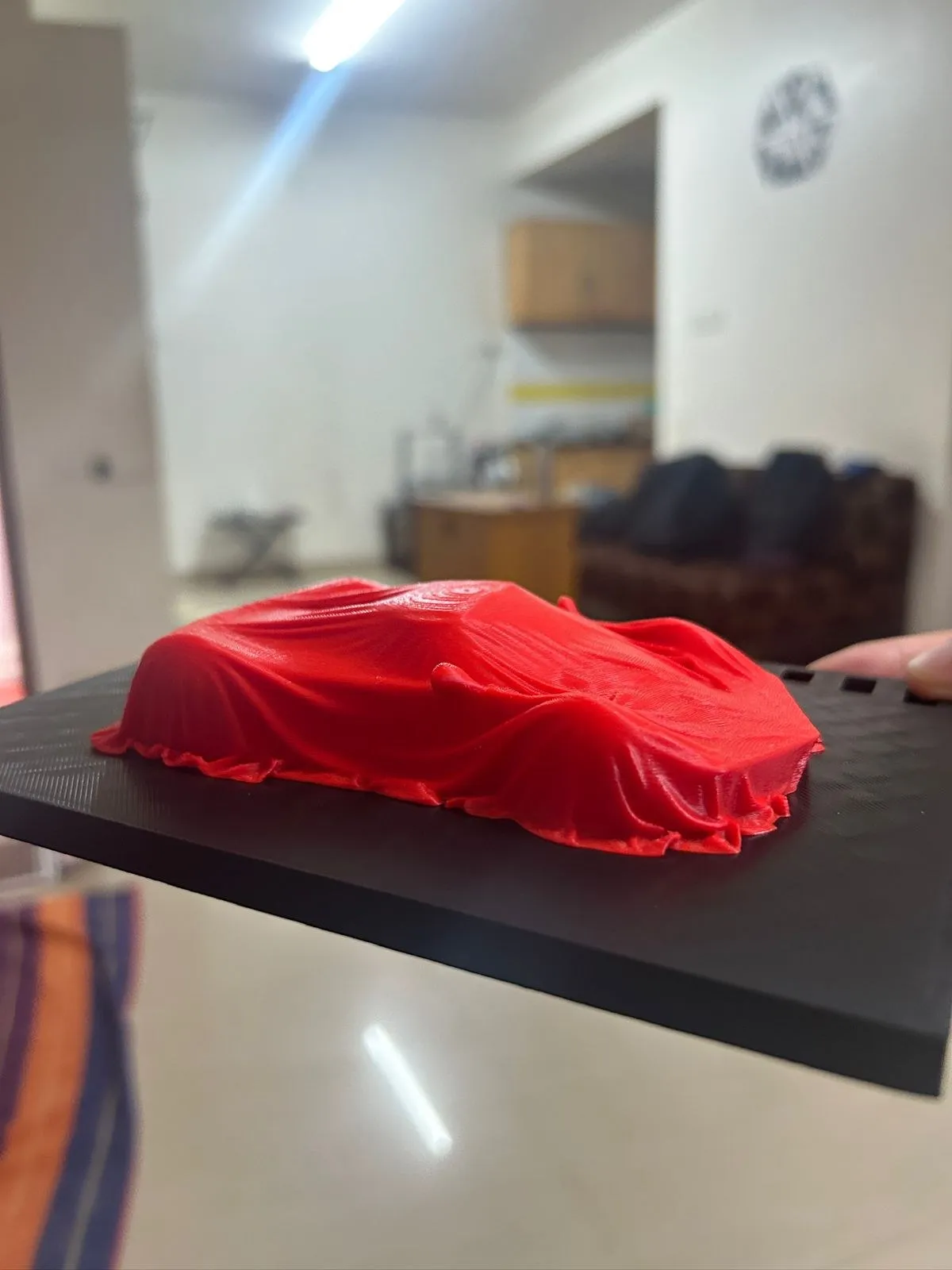 Covered Supercar Sculpture — Red PLA