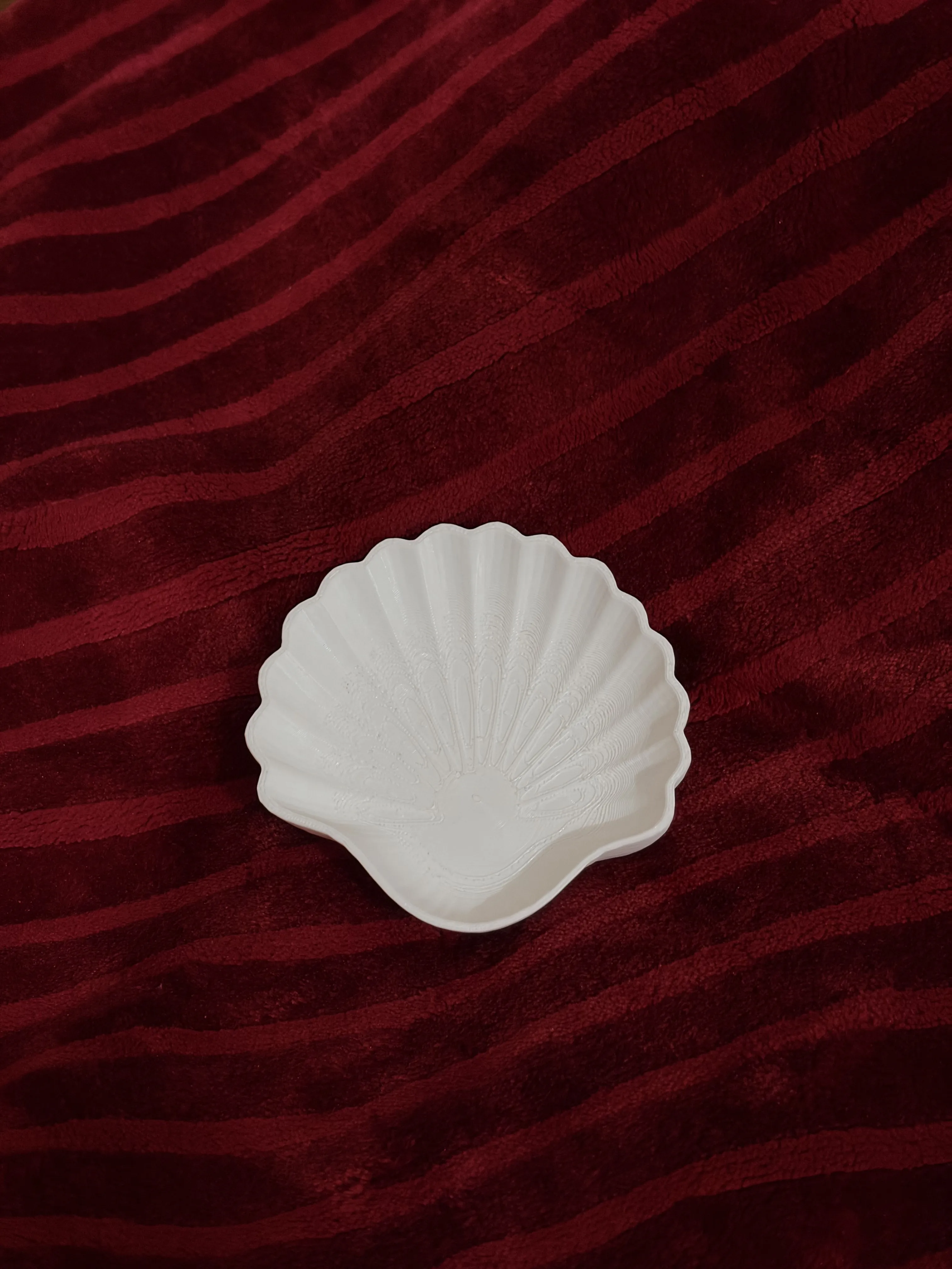 Scallop Shell Trinket Dish — White PLA